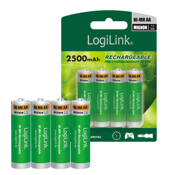 Naar omschrijving van LR6RB4 - AA Ni-MH rechargeable batteries, Mignon, 1.2V, 4 pcs