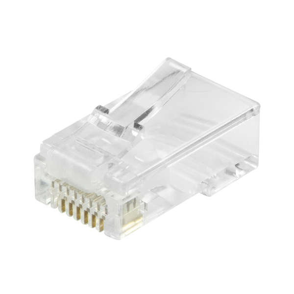 Naar omschrijving van TD168B - RJ45 modular easy plug Cat.6 UTP RJ45, open front, 25 stuks