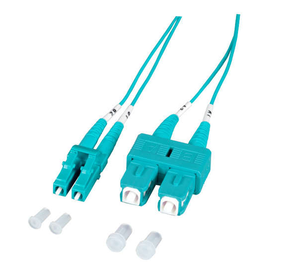 Naar omschrijving van OM3LCSC005E-D - Duplex Glasvezel Patchkabel LC-SC 50/125 OM3 0,5m Dikte 1,2mm