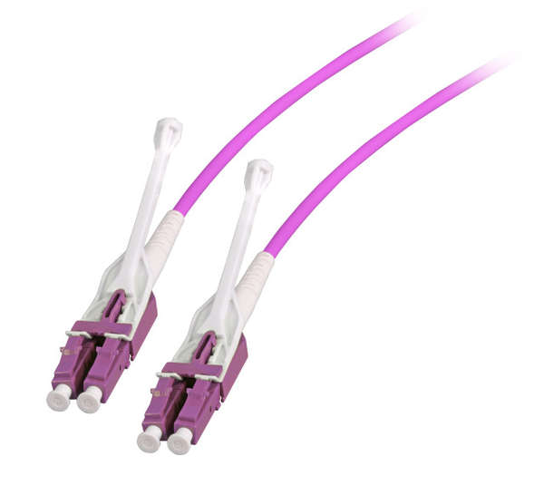 Naar omschrijving van OM4LCLC100E-U - OM4 Duplex Glasvezel Patchkabel LC-LC uniboot, 50/125, 10m, Dikte 2,8mm