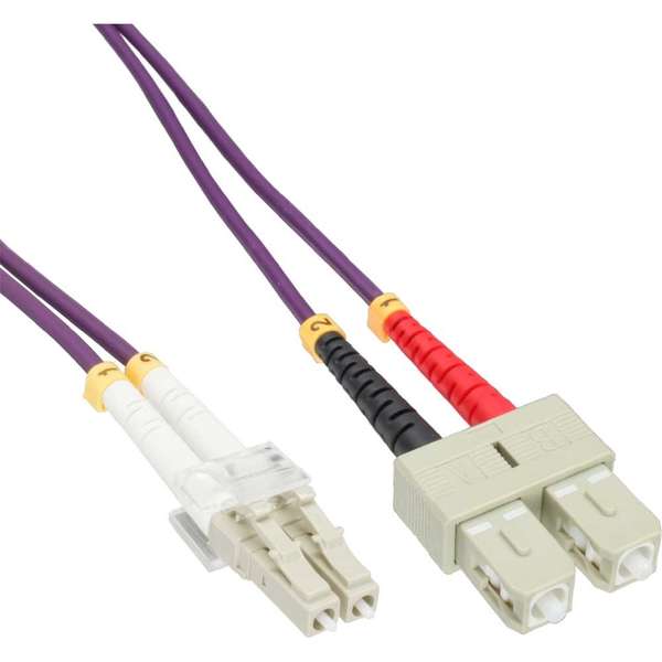 Naar omschrijving van OM4LCSC150 - Duplex Glasvezel Patchkabel om4 (100Gbit) LC-SC 50/125, 15m