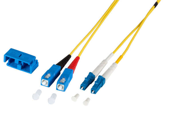 Naar omschrijving van OS2LCSC050E - Duplex Glasvezel Patchkabel LC-SC 9/125 OS2, 5m, Dikte 2mm