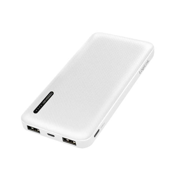 Naar omschrijving van PA0257W - Power bank 10000 mAh, 2x USB-A, Micro-B in, USB-C in, 2-in-1 cable