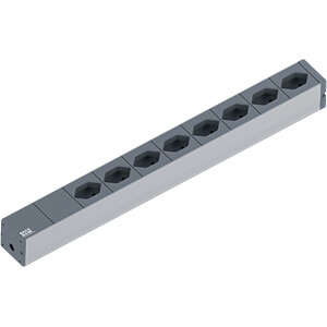 Naar omschrijving van PDU-1U-1259-ZW - Bachmann 19 inch PDU 8xCH T13 + T12 stekker Alu uitvoering