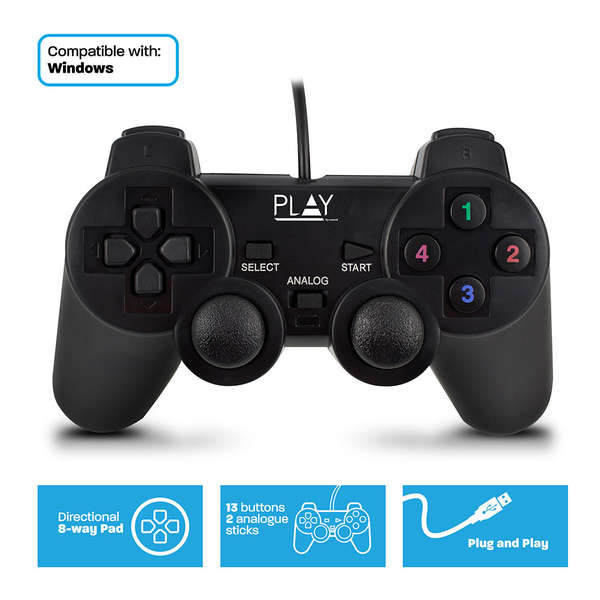 Naar omschrijving van PL3330 - Ewent PC gamepad, USB