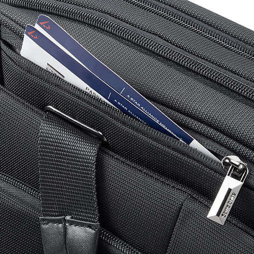 Naar omschrijving van SA1737 - Samsonite 08N09007 XBR schoudertas 15.6 inch, 2 compartimenten, zwart