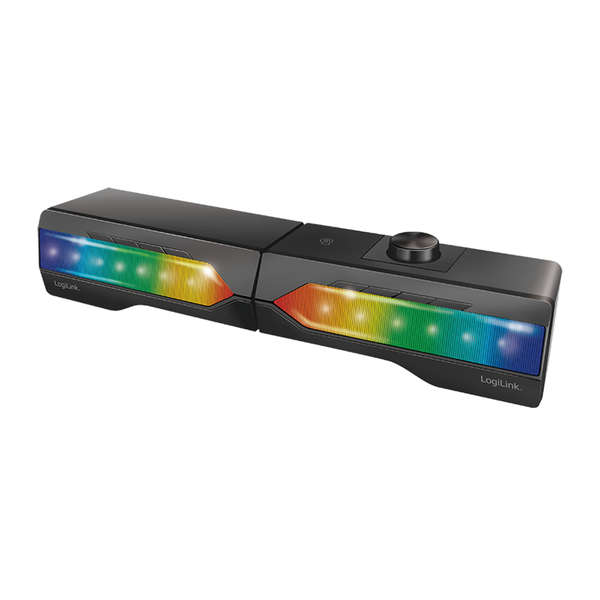 Naar omschrijving van SP0059 - Aanbieding Mobiele soundbar met feestverlichting 2 in 1 gaming geluidssysteem