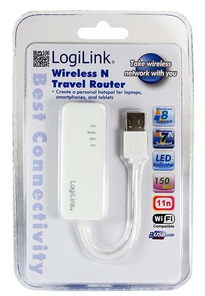 Naar omschrijving van WL0152 - Wireless LAN 150 Mbit/s Hotspot & Travel-Router